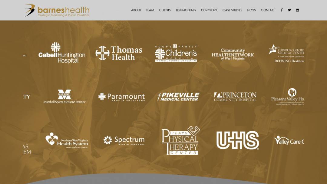 Screenshot of Barnes Agency's Website