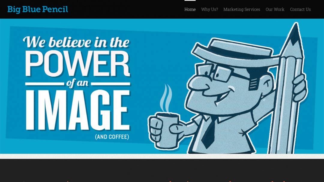 Screenshot of Big Blue Pencil's Website