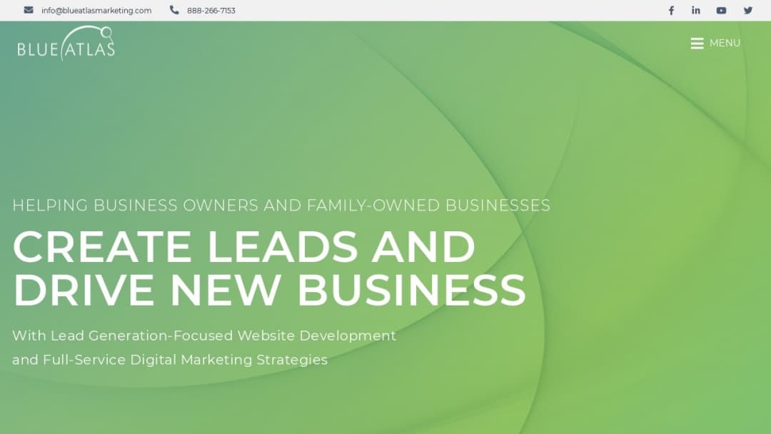 Screenshot of Blue Atlas Marketing's Website