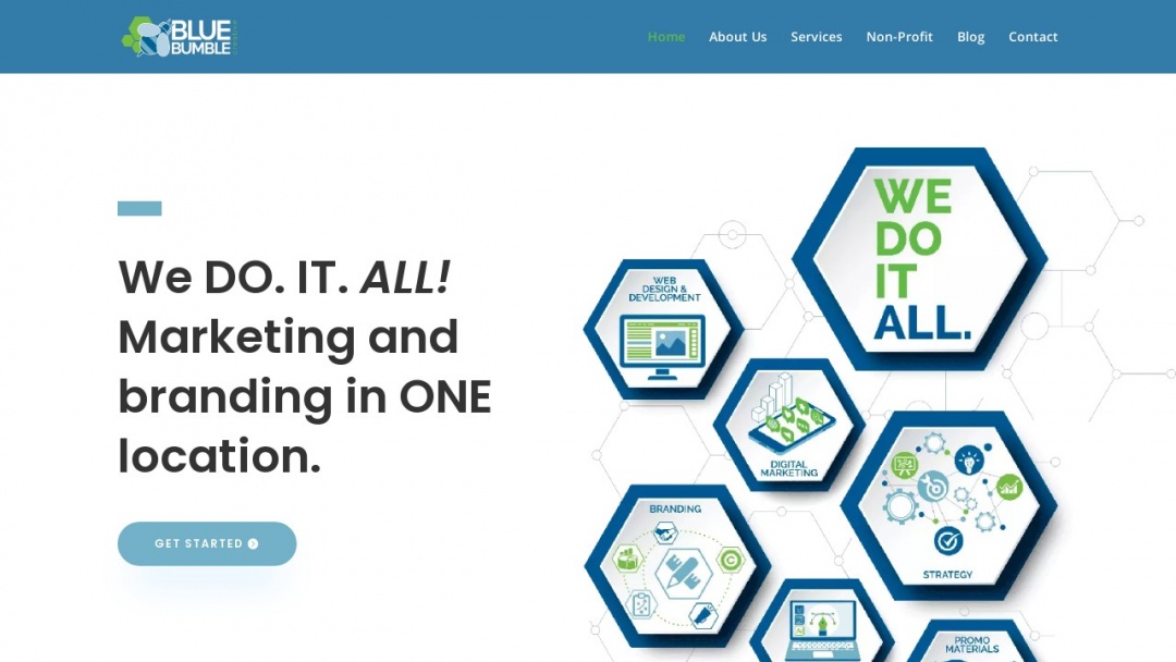 Screenshot of Blue Bumble Creative's Website