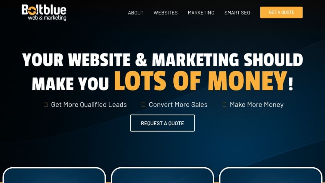 Screenshot of Boltblue Web and Marketing's Website