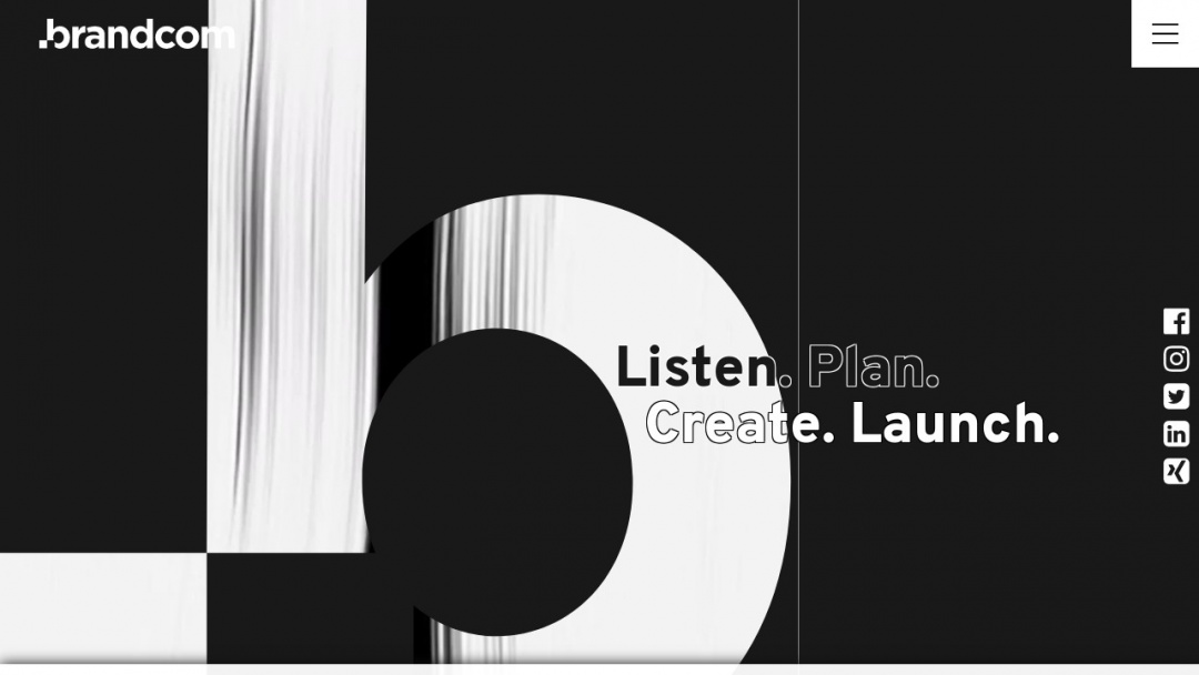 Screenshot of brandcom's Website