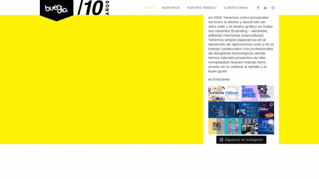 Screenshot of Buendía's Website