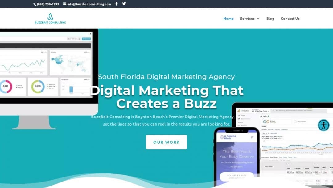 Screenshot of Buzzbait Consulting's Website
