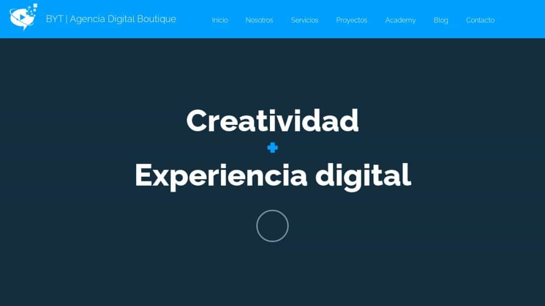 Screenshot of BYT | Agencia Digital Boutique's Website