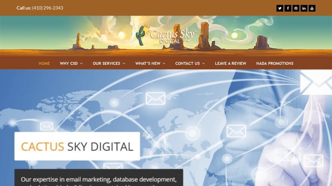Screenshot of Cactus Sky Digital's Website