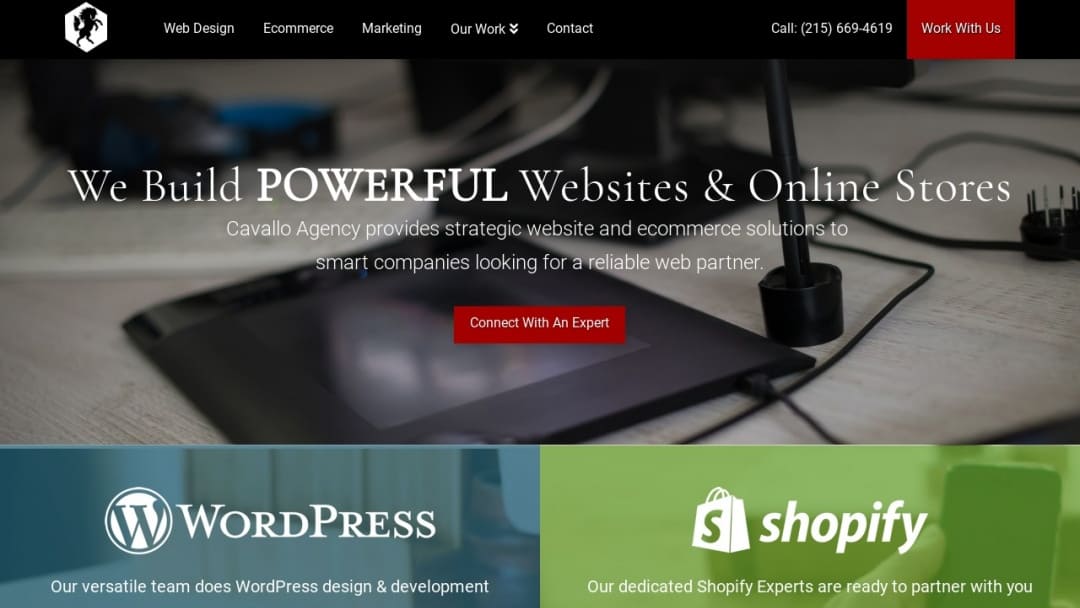 Screenshot of Cavallo Agency's Website