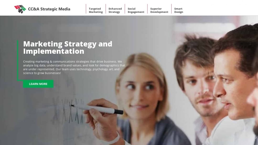 Screenshot of CC&A Strategic Media's Website