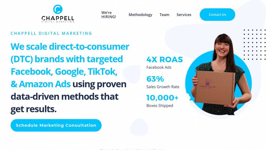 Screenshot of Chappell Digital Marketing's Website