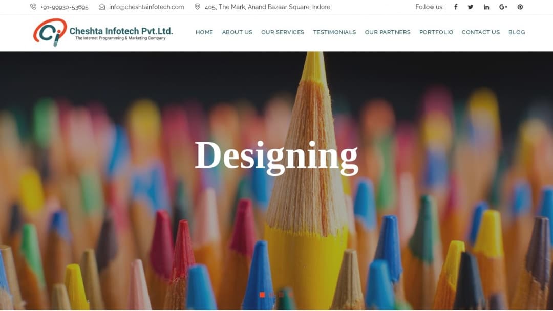 Screenshot of Cheshta Infotech's Website