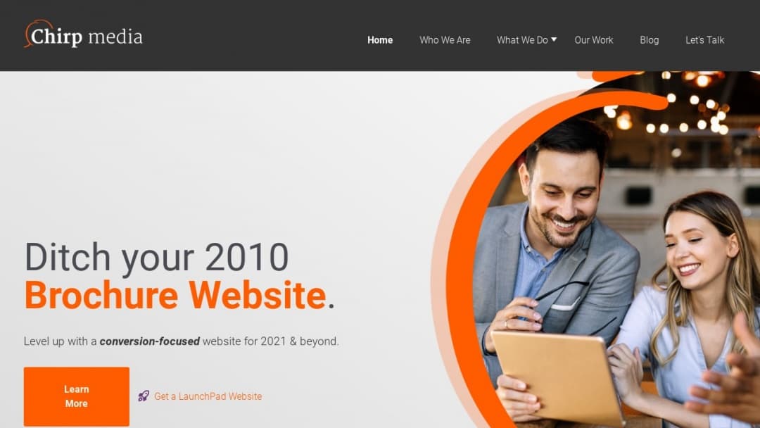 Screenshot of Chirp Media, Inc.'s Website
