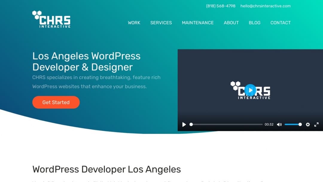 Screenshot of CHRS Interactive's Website