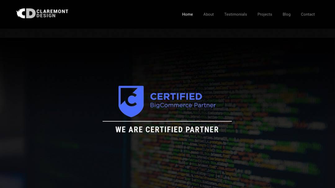 Screenshot of Claremont Design's Website