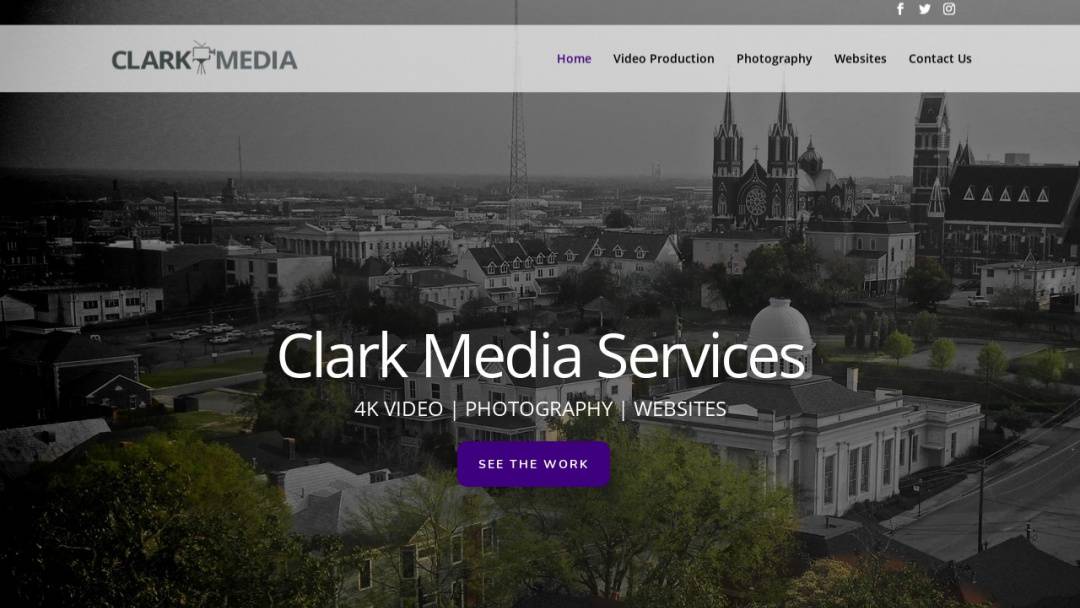 Screenshot of Clark Media Services's Website