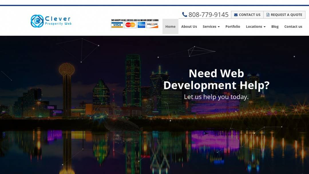 Screenshot of Clever Prosperity's Website
