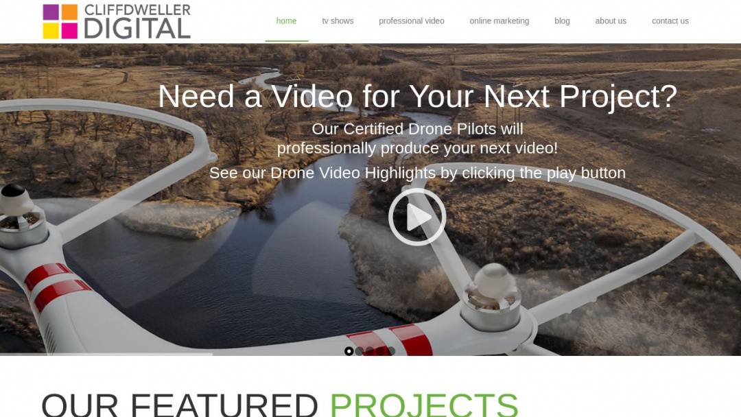 Screenshot of CliffDweller Digital's Website