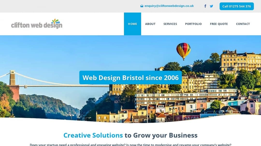 Screenshot of Clifton Web Design's Website