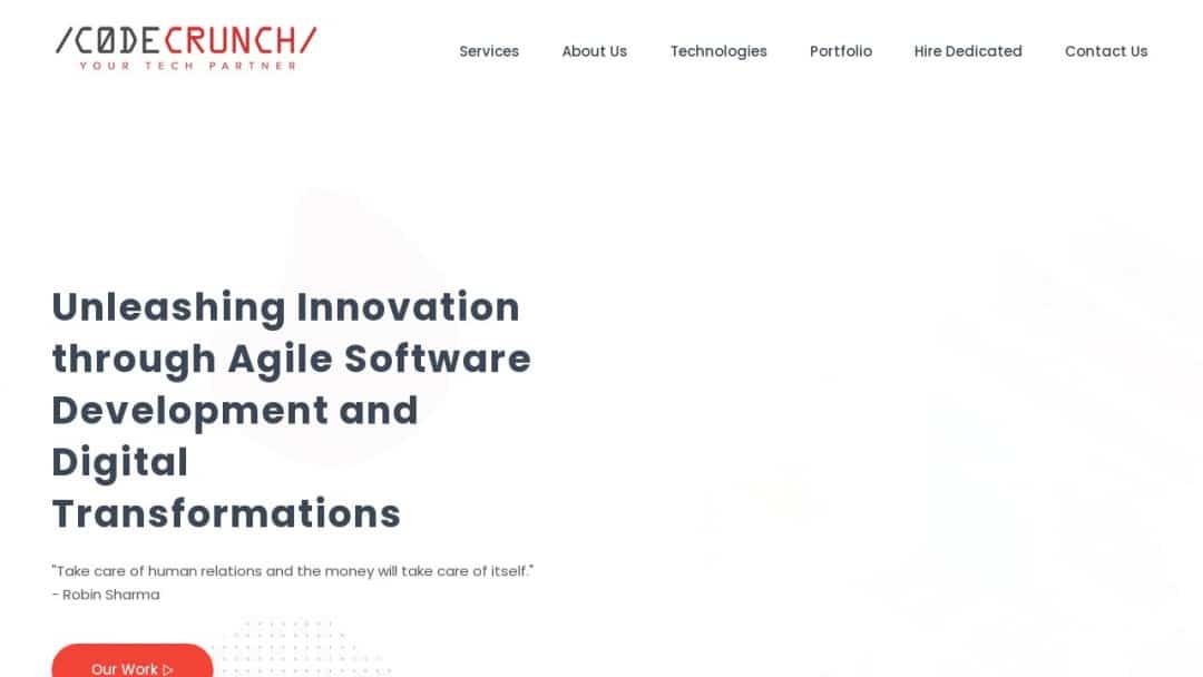 Screenshot of CodeCrunch Techlabs Pvt Ltd's Website