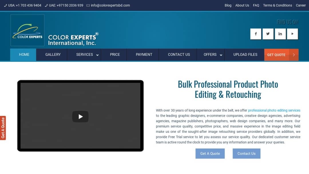Screenshot of Color Experts International, Inc.'s Website
