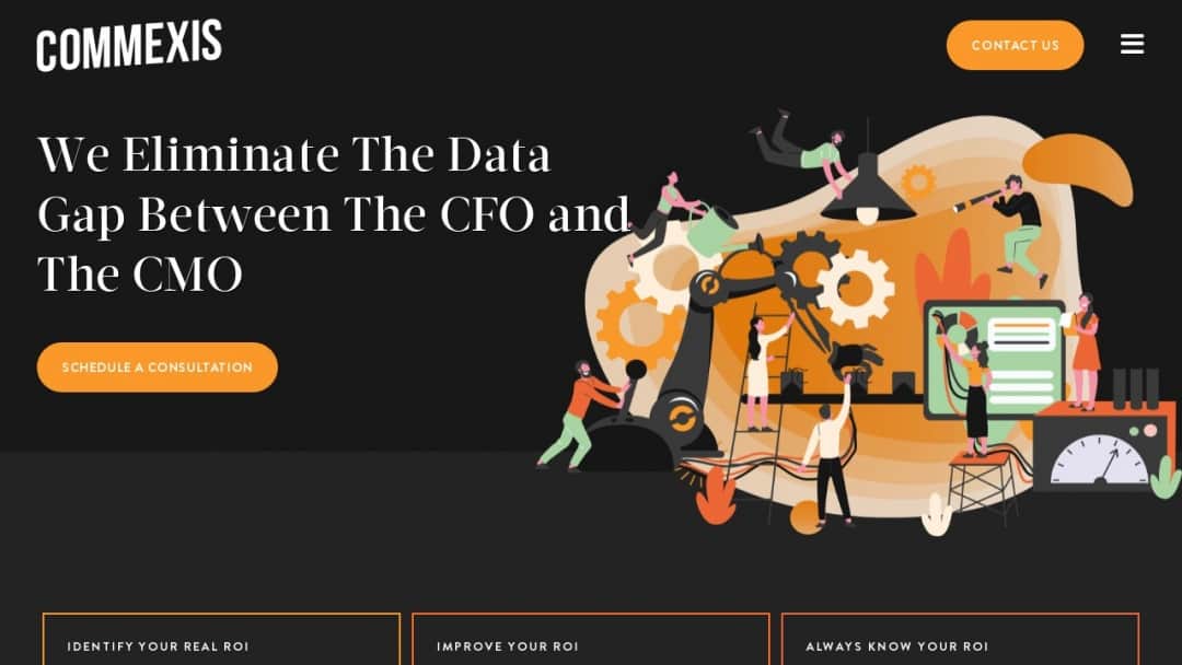 Screenshot of Commexis's Website