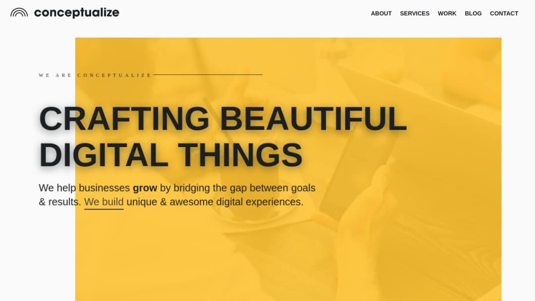 Screenshot of Conceptualize's Website