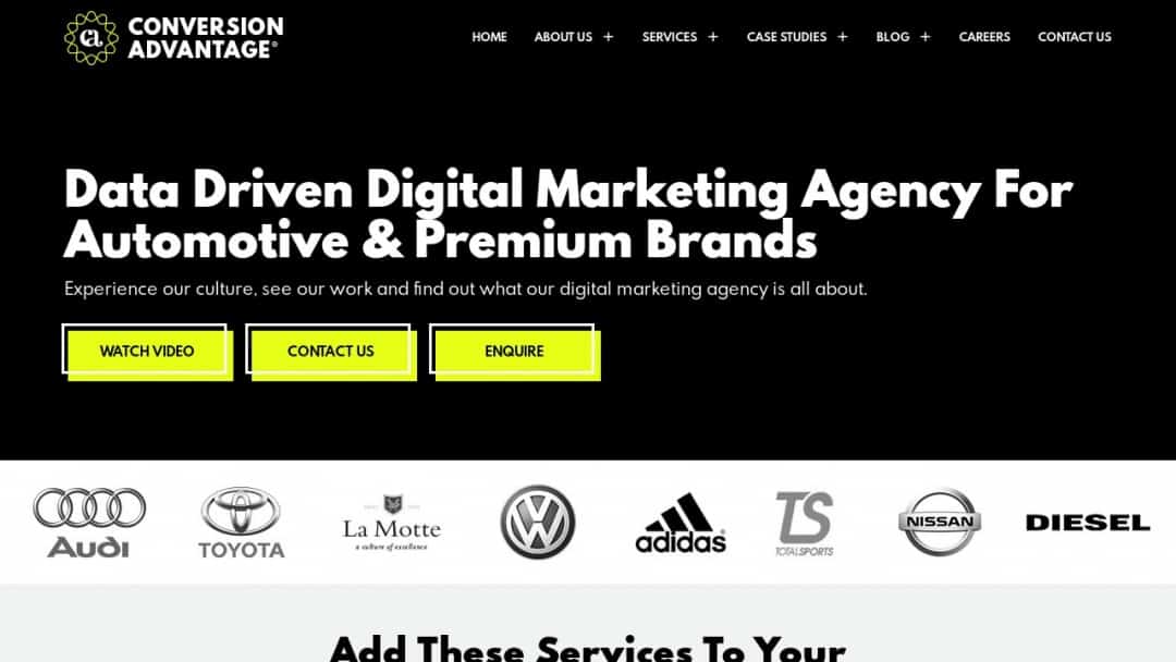 Screenshot of Conversion Advantage's Website