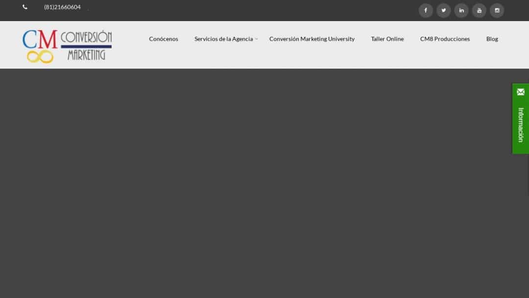 Screenshot of Conversión Marketing's Website