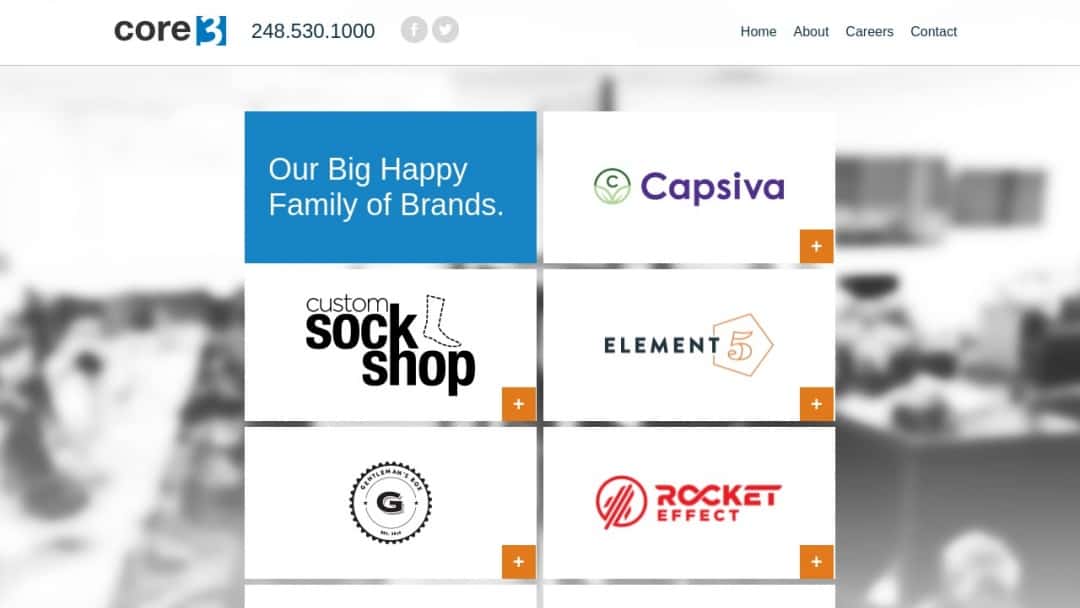 Screenshot of Core3 Solutions's Website