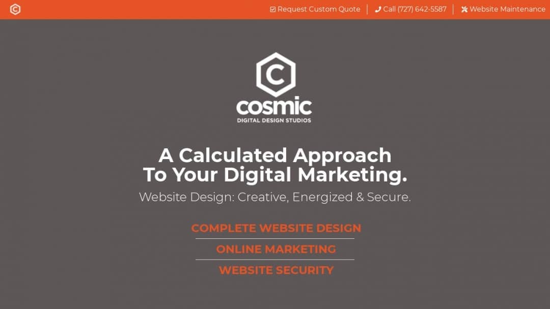 Screenshot of Cosmic Digital Design's Website