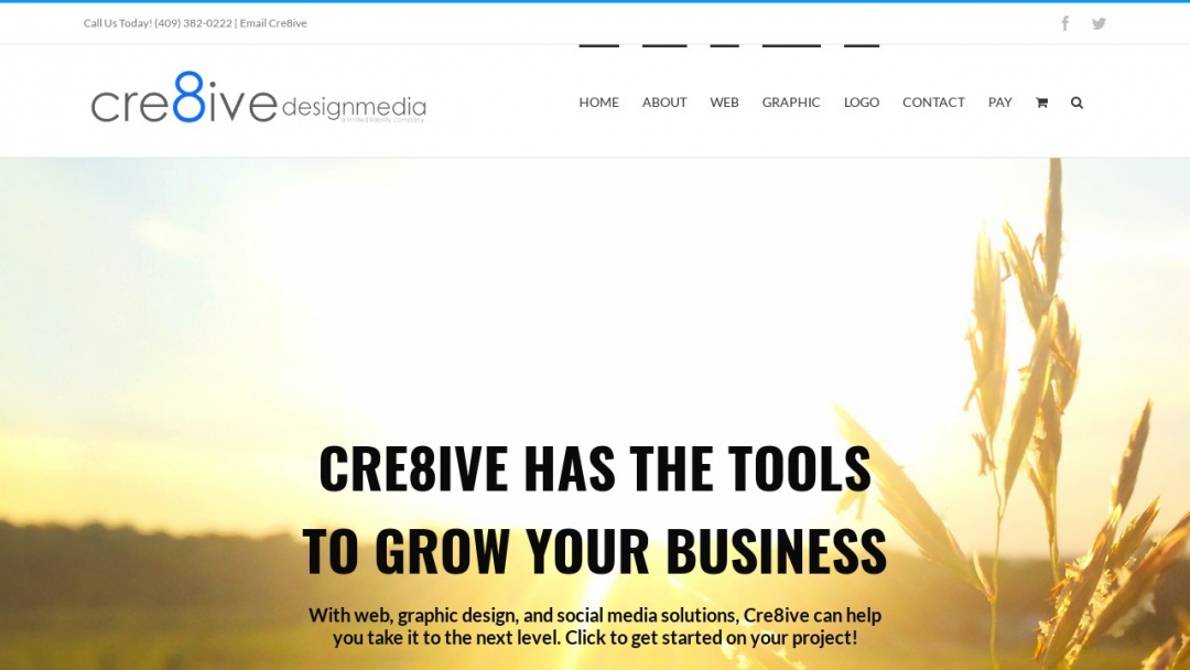 Screenshot of Cre8ive Design Media, L.L.C.'s Website