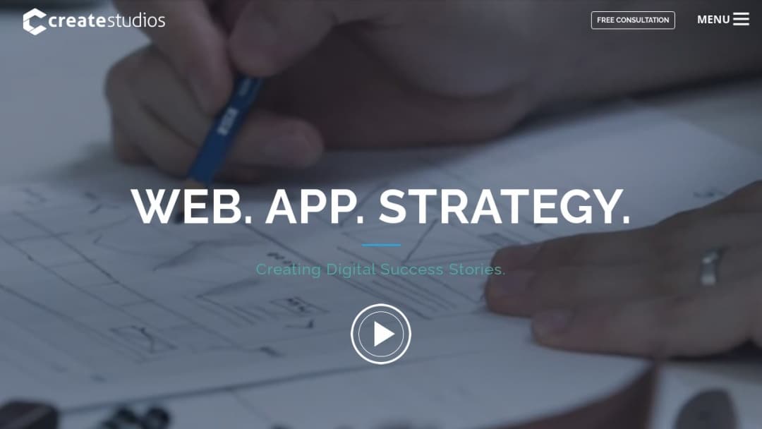 Screenshot of Create Studios's Website