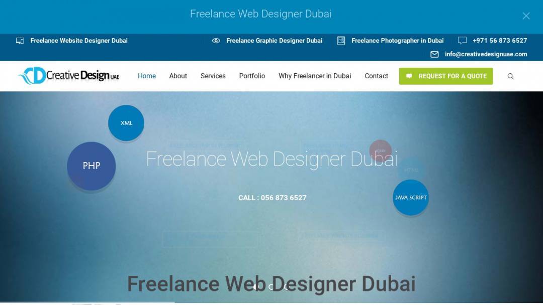 Screenshot of Creative Design UAE's Website