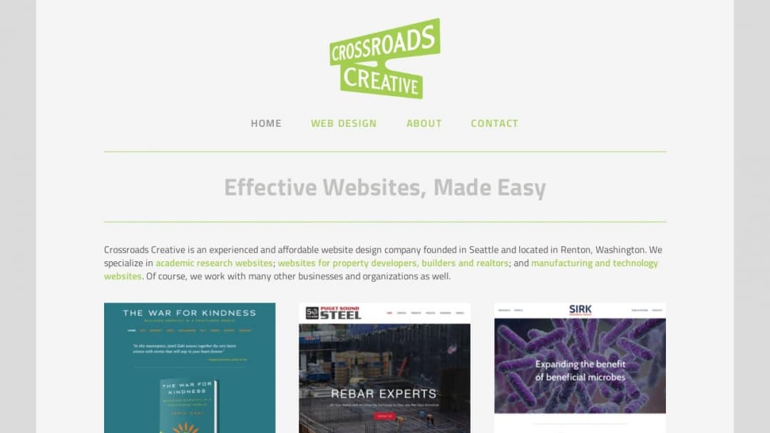 Screenshot of Crossroads Creative LLC's Website