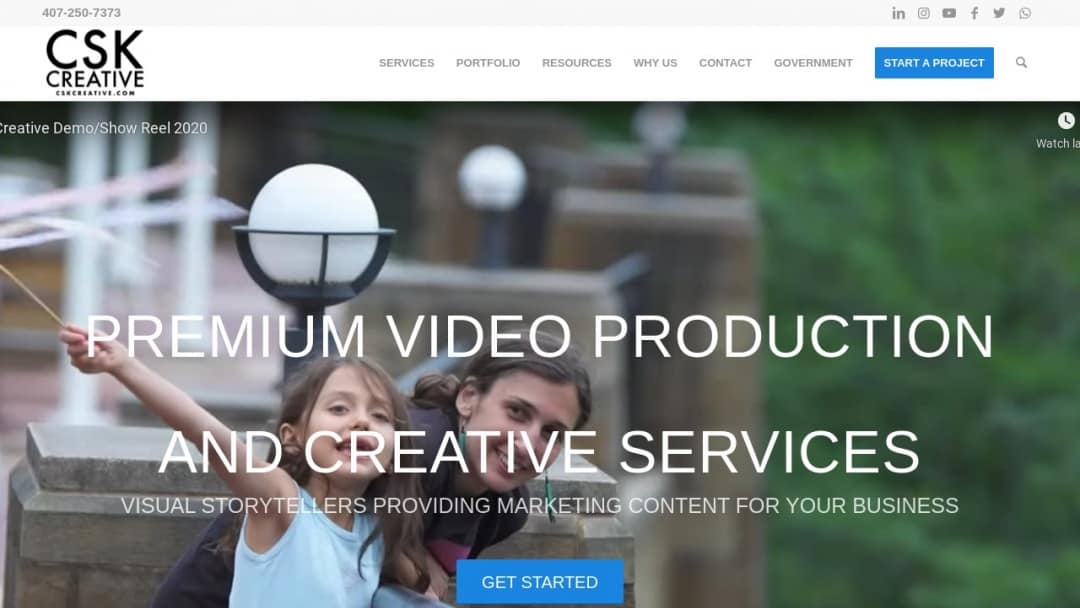 Screenshot of CSK Creative's Website