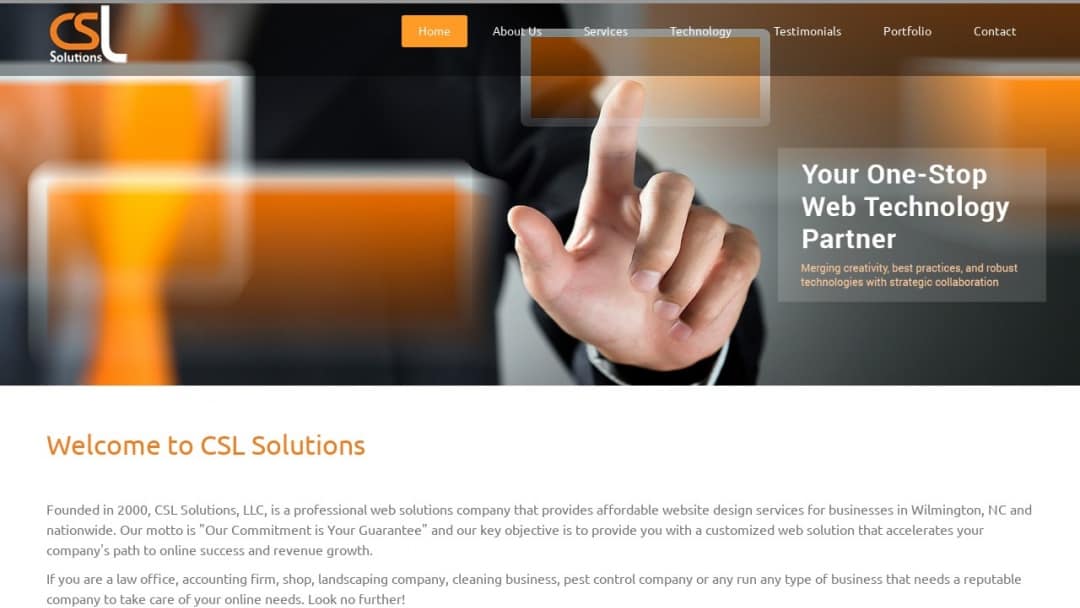 Screenshot of CSL Solutions, LLC's Website