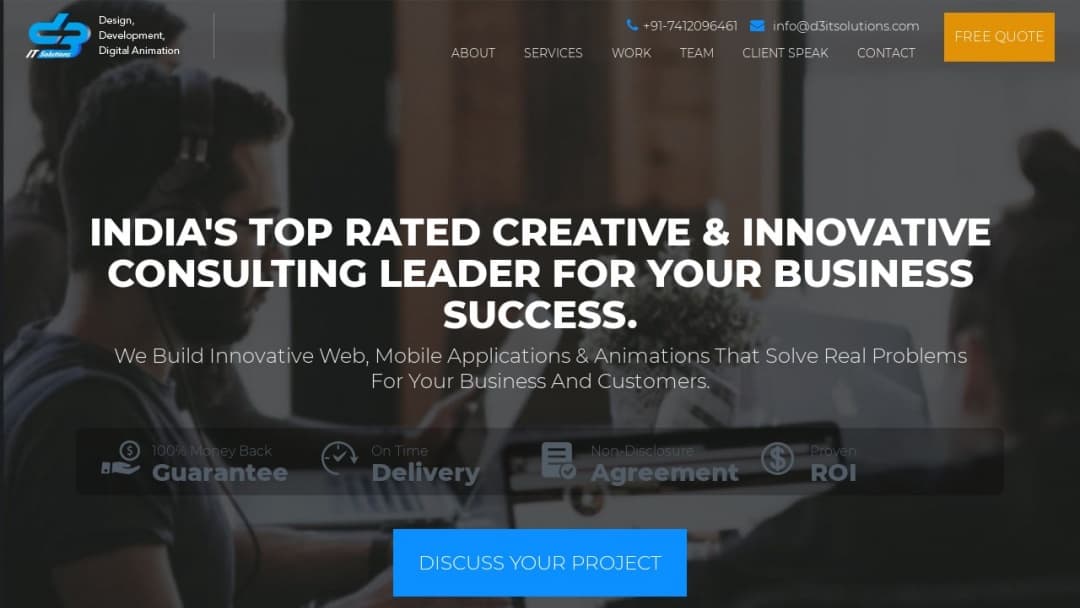 Screenshot of D3 IT Solutions.com's Website