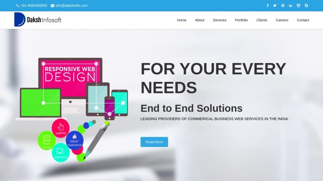 Screenshot of Daksh Infosoft's Website