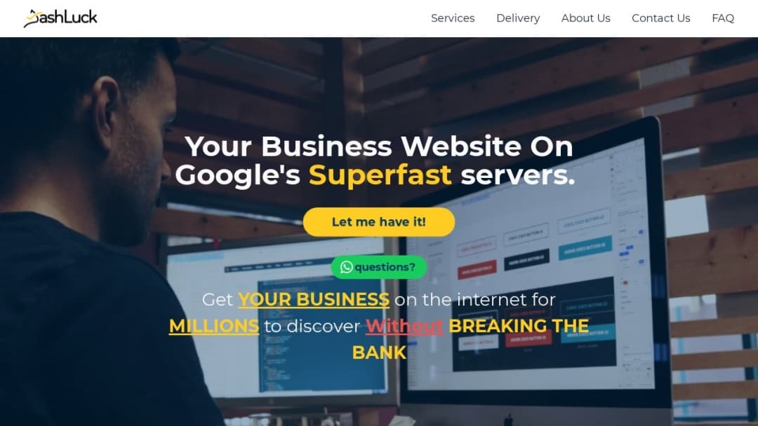 Screenshot of DashLuck Webdesign's Website