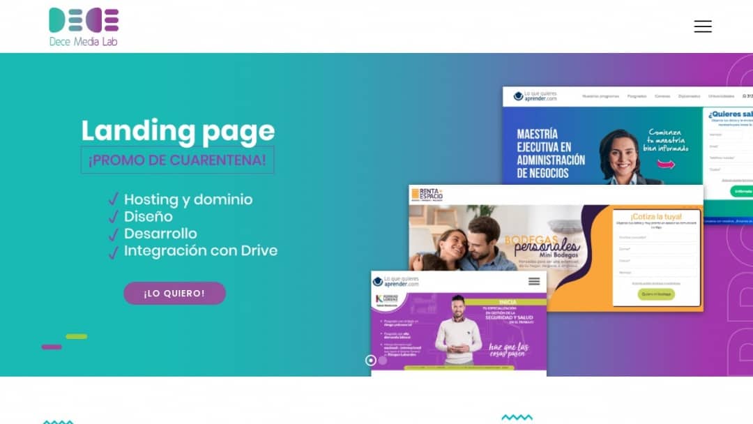 Screenshot of Dece Media Lab's Website