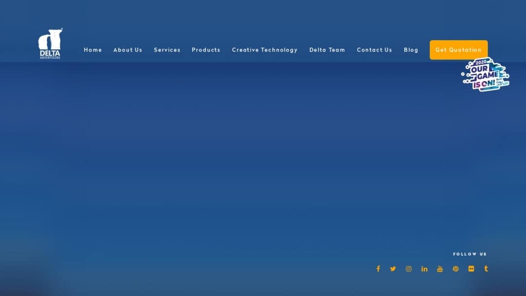 Screenshot of Delta Advertising's Website