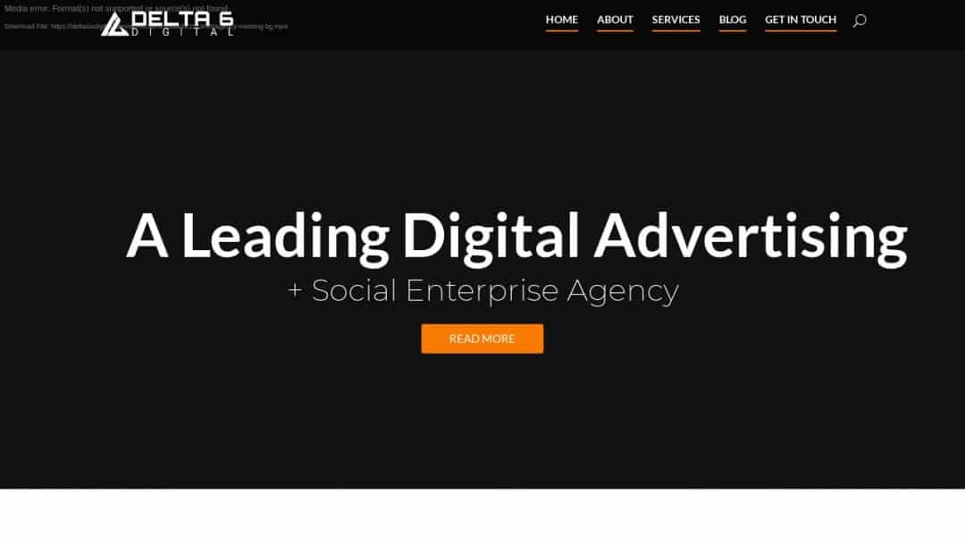 Screenshot of Delta Six Digital, Inc's Website