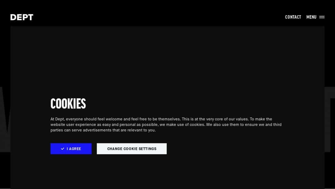 Screenshot of Dept's Website