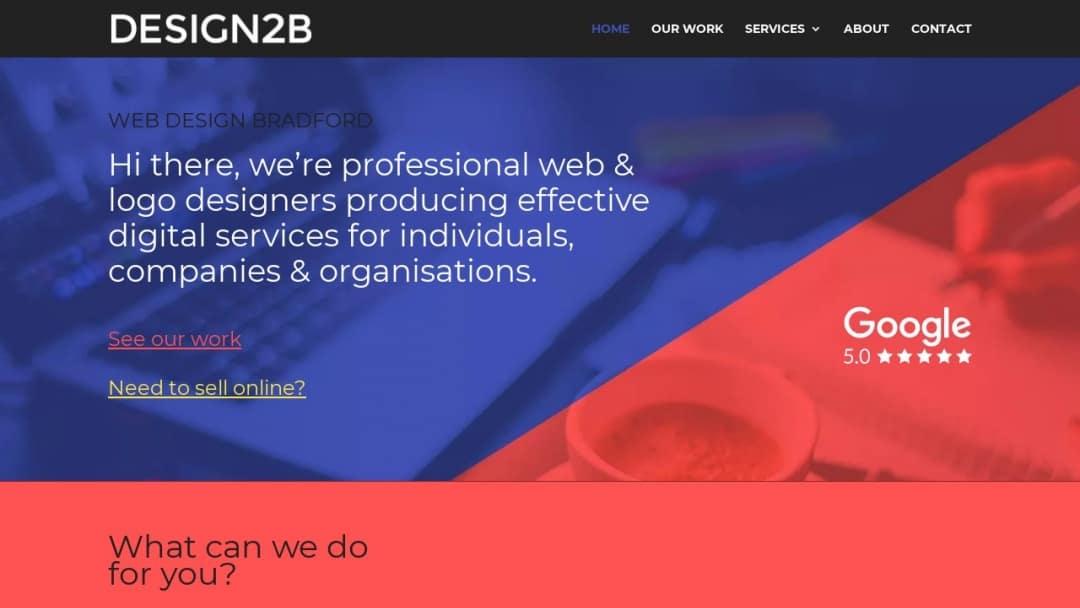 Screenshot of DESIGN2B's Website