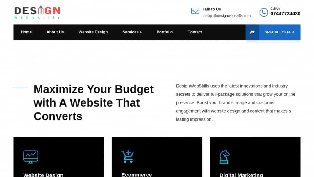 Screenshot of Designwebskills's Website