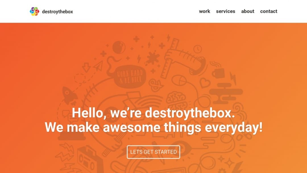 Screenshot of destroythebox creative's Website