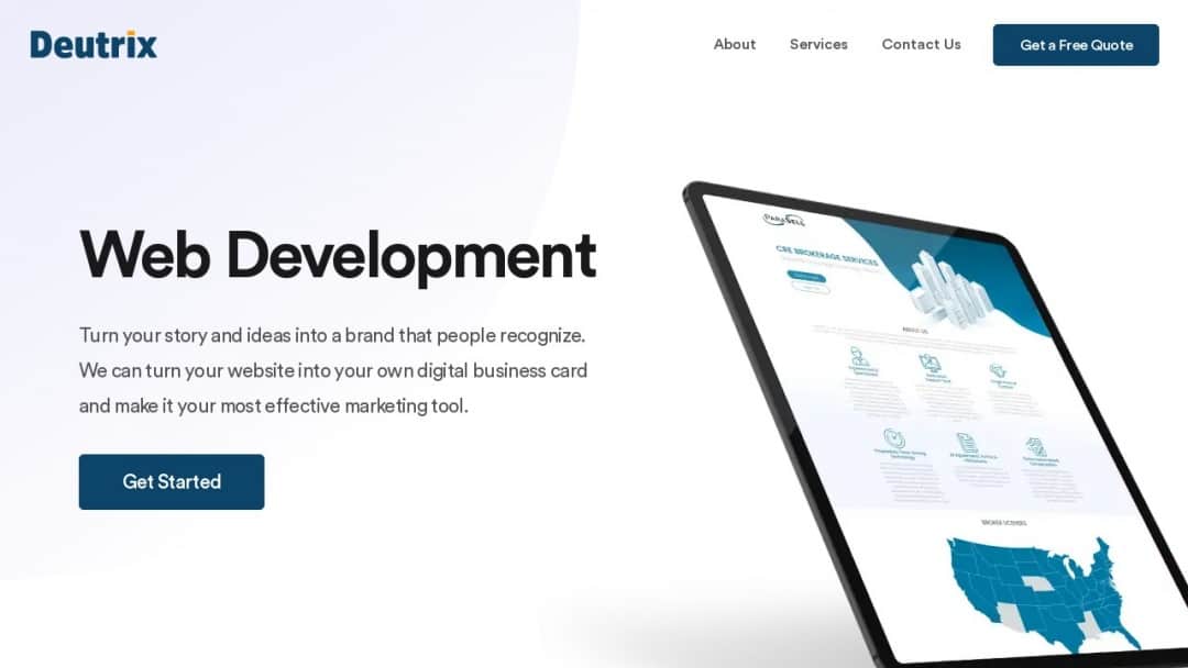 Screenshot of Deutrix's Website