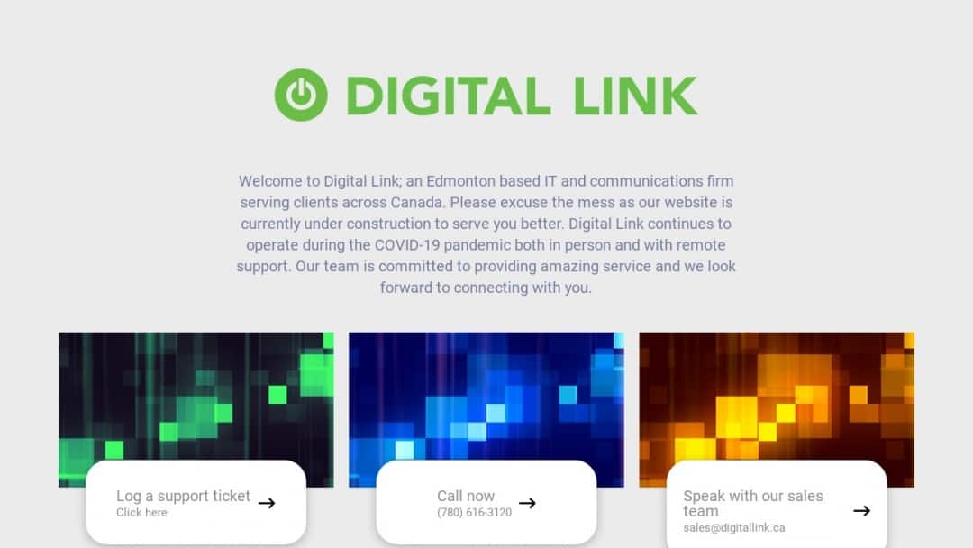 Screenshot of Digital Link's Website