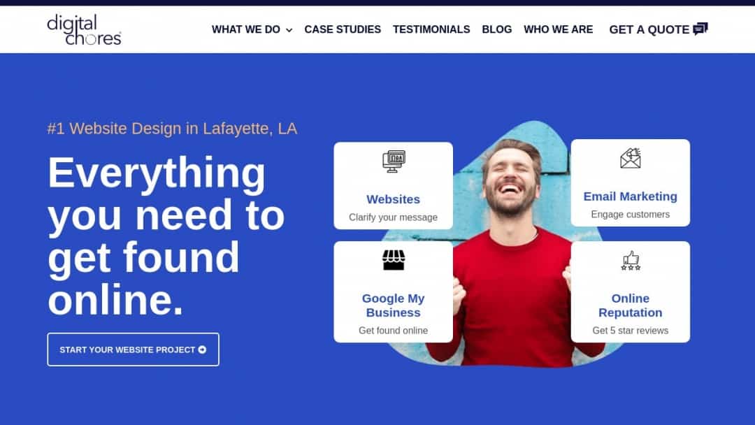 Screenshot of DigitalChores Website Design & Development's Website