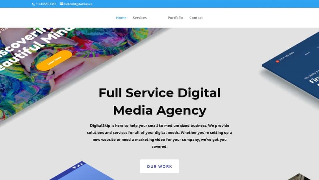 Screenshot of DigitalSkip's Website