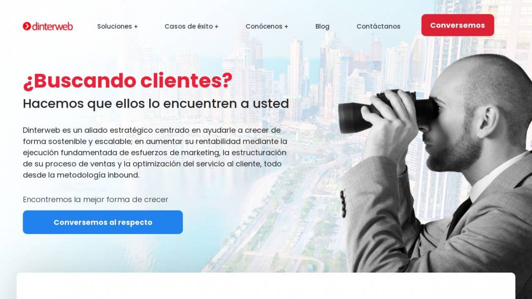 Screenshot of Dinterweb's Website